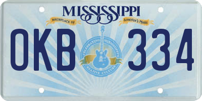 MS license plate OKB334