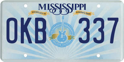 MS license plate OKB337