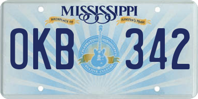 MS license plate OKB342