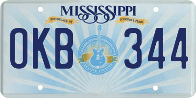 MS license plate OKB344
