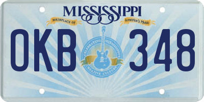 MS license plate OKB348