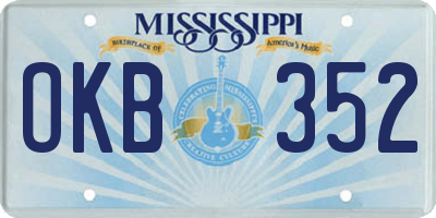 MS license plate OKB352