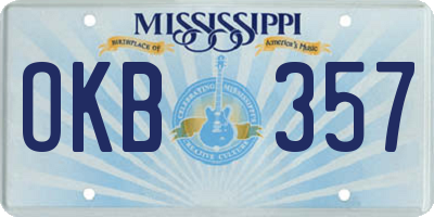 MS license plate OKB357