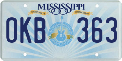 MS license plate OKB363