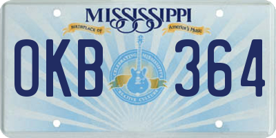 MS license plate OKB364