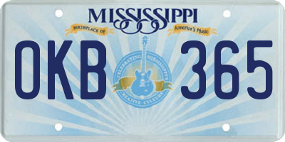 MS license plate OKB365