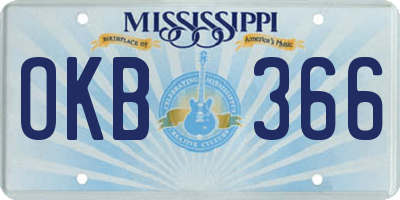 MS license plate OKB366