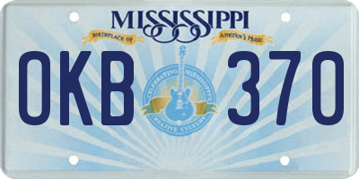 MS license plate OKB370
