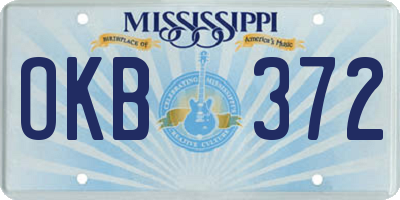 MS license plate OKB372