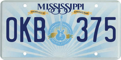 MS license plate OKB375