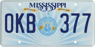 MS license plate OKB377
