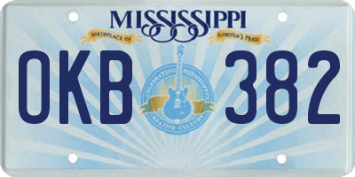 MS license plate OKB382