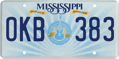 MS license plate OKB383
