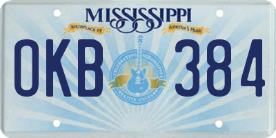 MS license plate OKB384