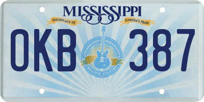 MS license plate OKB387