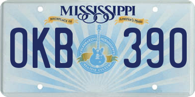 MS license plate OKB390