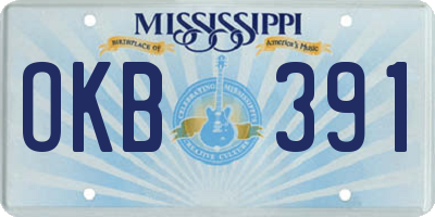 MS license plate OKB391