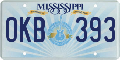 MS license plate OKB393
