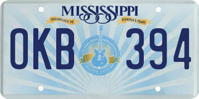 MS license plate OKB394