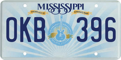 MS license plate OKB396