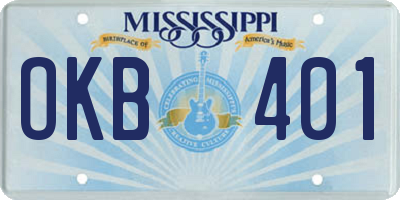MS license plate OKB401