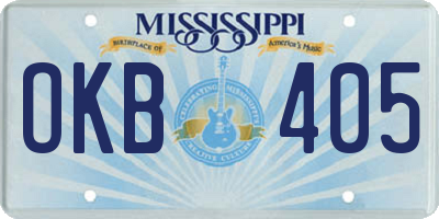 MS license plate OKB405