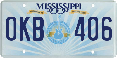 MS license plate OKB406