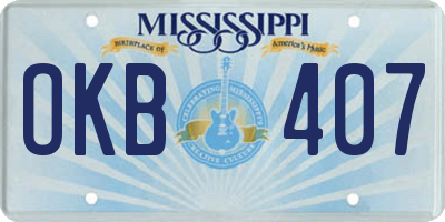 MS license plate OKB407