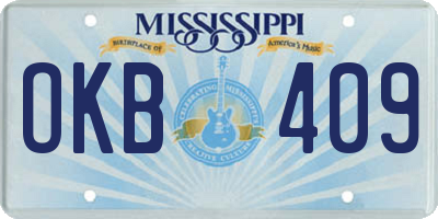 MS license plate OKB409