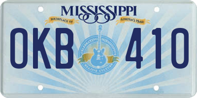 MS license plate OKB410