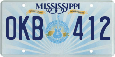 MS license plate OKB412