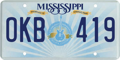 MS license plate OKB419
