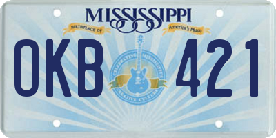 MS license plate OKB421