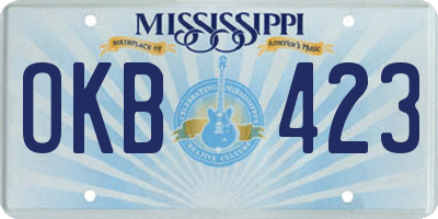 MS license plate OKB423