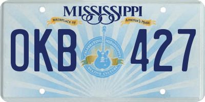 MS license plate OKB427