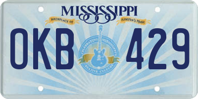 MS license plate OKB429