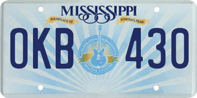 MS license plate OKB430