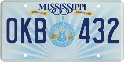 MS license plate OKB432