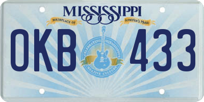 MS license plate OKB433