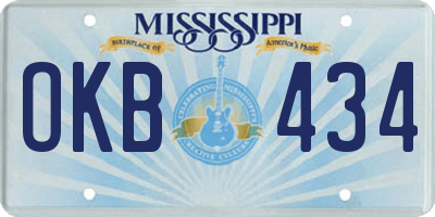 MS license plate OKB434