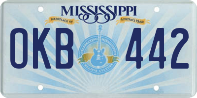 MS license plate OKB442