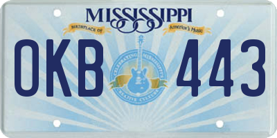 MS license plate OKB443
