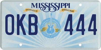 MS license plate OKB444