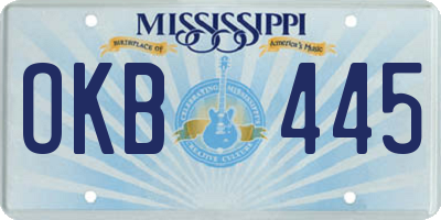 MS license plate OKB445
