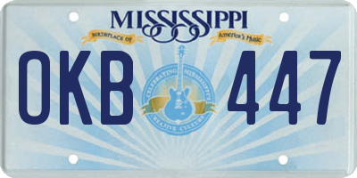 MS license plate OKB447
