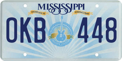 MS license plate OKB448