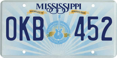 MS license plate OKB452
