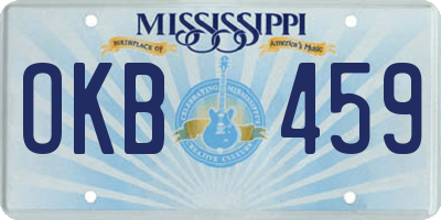 MS license plate OKB459