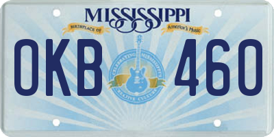 MS license plate OKB460