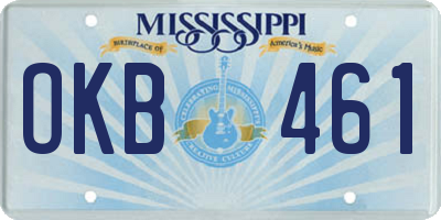 MS license plate OKB461